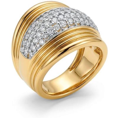 Luxenter Ring met glanzende zirkonia, afgewerkt in 18 karaats geelgoud - Lilfu