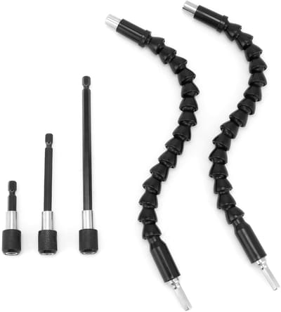 2 stuks flexibele boor verlengschacht van 30 cm en 3 stuks magnetische bit verlengstukken van 60mm, 100mm en 150mm voor precisiewerk