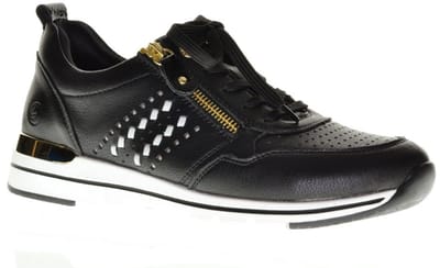 Remonte Zwarte Trendy Sneaker Veter Rits maat 39