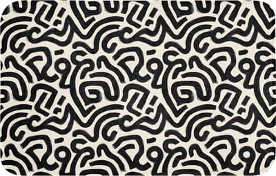 Badmat 80x50 cm - Antislip - Modern - Abstract - Zwart - Badmatten voor badkamer - Badkamermat - Douchemat - Badkamer mat