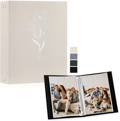 Dailygoods- Fotoalbum A5 50 foto's - Luxe linnen omslag - Zuurvrij - Waterdicht - Elegant ontwerp - Geschikt voor 50 portretten - Fotoboek
