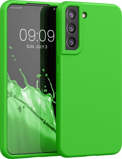 kwmobile telefoonhoesje geschikt voor Samsung Galaxy S22 Plus - Hoesje met siliconen coating - Smartphone case in limoengroen