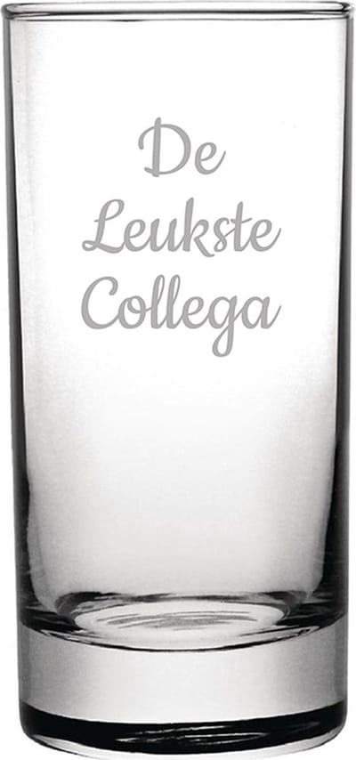 Gegraveerde longdrinkglas 28,5cl De Leukste Collega