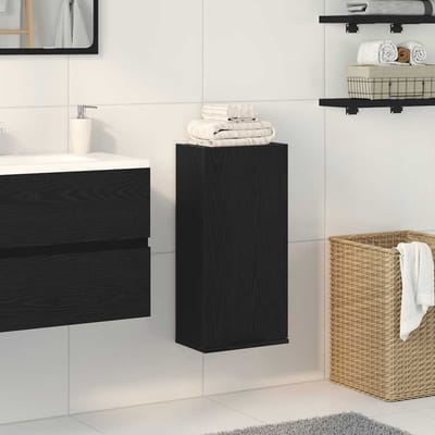 vidaXL - Wandkast - zwart - eiken - 32x20x67 - cm - bewerkt - hout