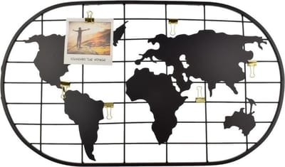 Orange85 Memobord - Wereld - Fotohouder - 60x35cm - Kaarten - Wanddecoratie