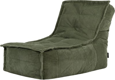 icon - Dolce Lounge Zitzak - Ligstoel - Ribfluweel Fauteuil - Saliegroen