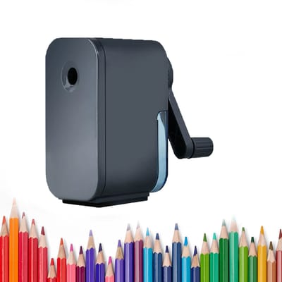 KZQ Handmatige slijper met verstelbare zelfaanvoer - Zware bureauslijper voor 6,5-8 mm potloden - Perfect voor klaslokaal thuis en kunstenaars - Zwart