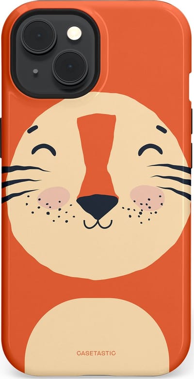 Casetastic hoesje geschikt voor Apple iPhone 15 - MagSafe - Dubbellaagse bescherming - Knuffelkopjes tijger - Fashion Case - Terracotta Zand