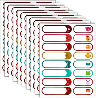Dailygoods - Ymapinc 160 stuks wasbare naamstickers voor kinderen, waterdichte etiketten, zelfklevende etiketten om te beschrijven, voor kleuterschool, glazen flessen, lunchboxen, kruidenflessen, 2 maten