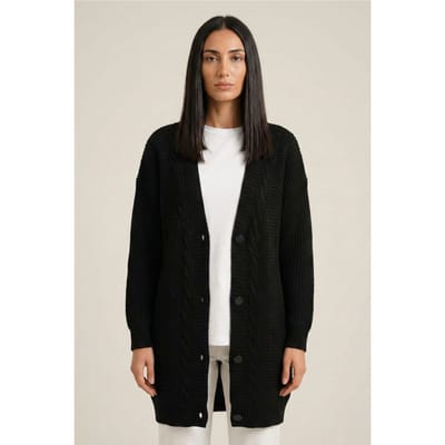 Geknoopte V-hals Jacquard Cardigan