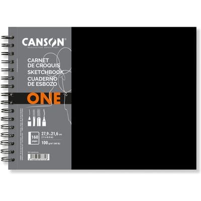 Schetsboek Canson Art Book One spiraalgebonden 160vel 100gr 279x216mm wit