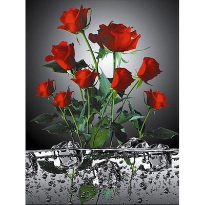 5D DIY diamant schilderij volledige ronde bloem roos diamant borduurwerk bloem kralen patroon kruissteek 20X30CM gray