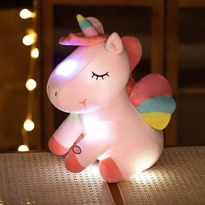 9,8'' Oplichtend Eenhoorn Knuffeldier Zacht Pluche Speelgoed Met Kleurrijk LED Nachtlampje Eenhoorn Speelgoed Kinderen Vakantie Verjaardag Cadeaus Jongen roze