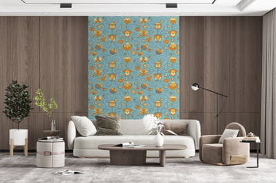 Behang - Fotobehang Patronen - Vintage - Bloemen - Breedte 200 cm x hoogte 300 cm