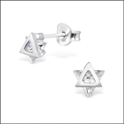 Aramat Jewels | Oorbellen | Zilveren Driehoek Oorbellen Geometrisch – 925 Zilver | Zilver-5mm | | | Zilver | Kinderen, Volwassenen | Verkleurd niet