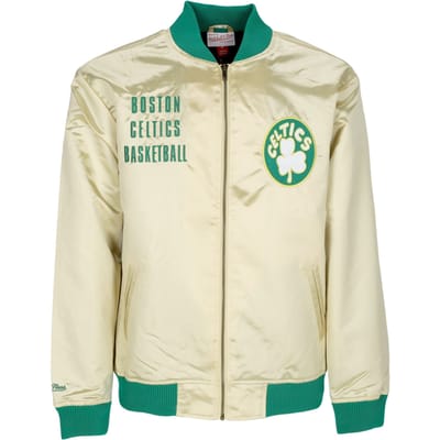 Bomberjack voor heren Nba Team Og 2.0 lichtgewicht satijnen jack Vintage logo Boscel goud