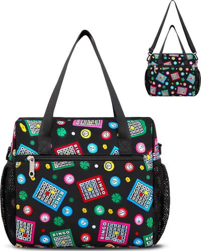Waterbestendige Bingo Tas met Vakken voor Daubers, Kaarten en Accessoires - Organiser voor Volwassenen en Senioren