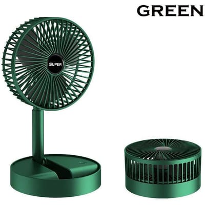 Opvouwbare Nieuwe Kipas Mini Verstelbare Mini Ventilator Kipas Kleine Koeling Handig Bureau Thuis Kantoor Tafel Batterij USB Oplaadbaar Draagbaar battery groen