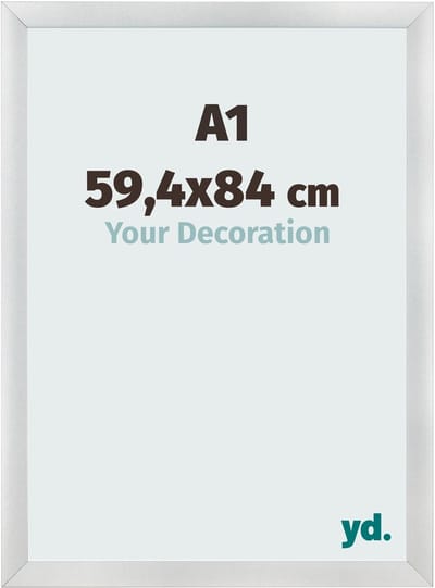 Your Decoration - Fotolijst A1 59,4x84 cm - MDF - Zilver Mat - Pisa