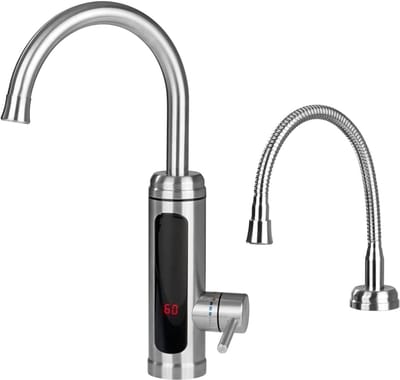 VH Supplies® Doorstroomverwarmer - Doorstroomboiler - Waterverwarmer - 360° Draaibaar - Verwarmt tot 60 Graden - 3600W