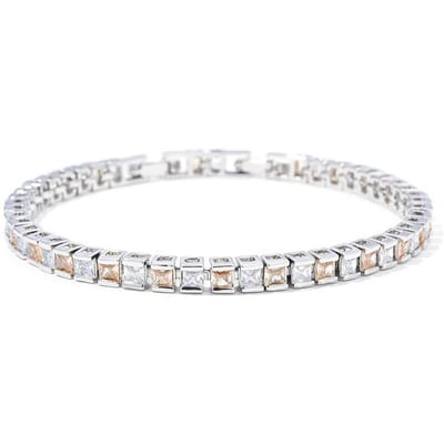 Prinses Fang Verandert Geleidelijk van Kleur Edelsteen Regenboog Volledige Diamanten Ketting Geplateerd met Witgoud Kleurrijke Blauwe Edelsteen Zirkoon Modieus send exclusive extension buckle white