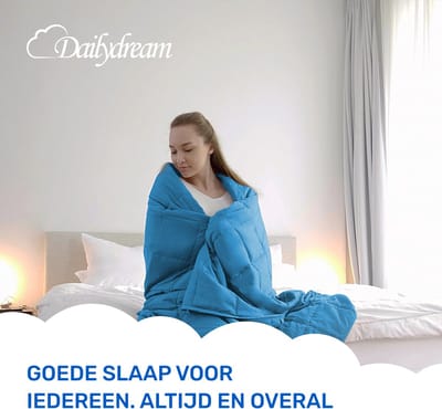 Dailydream - Verzwaringsdeken - 155x200cm - 9,5 kg - Blauw - Katoen - weighted blanket - 1 persoons