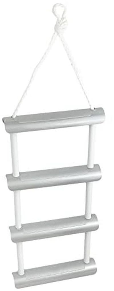 Touwladder voor Tijdelijk Gebruik met 4 Kunststof Treden 106 x 30 cm