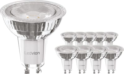 Ledvion - 10X GU10 LED Spot- 3W - 2700K - 345L
