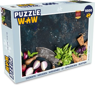 Puzzel Groente - Kruiden - Wiegemes - Ui - Specerijen - Rustiek - Legpuzzel - Puzzel 1000 stukjes volwassenen