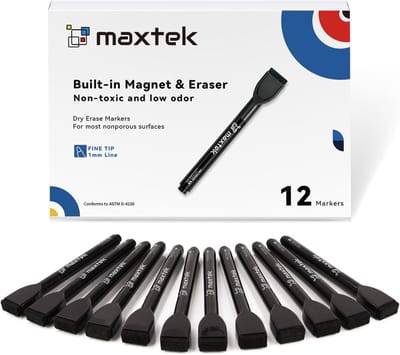 Whiteboard Markers Dunne Punt - Whiteboard Markers - 12 Stuks - Magnetische Drooguitwisbare Stiften - Laag-Odor Inkt - Voor Kinderen en Volwassenen