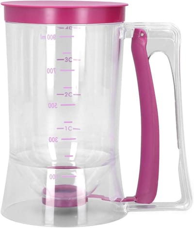 Pannenkoekenbeslagdispenser - Beslagschenker - Pannenkoeken Bakken - BPA-vrij Materiaal - Ruime Capaciteit - Wit