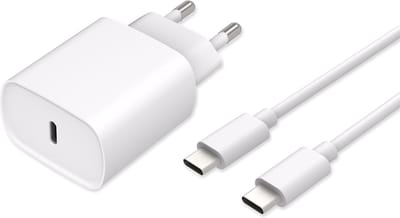 MBH iPhone USB-C 20W oplader met USB-C naar USB-C kabel - voor iPhone 15, 16, 17 - snellader