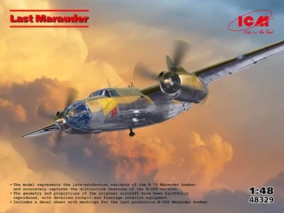 ICM Modelbouwpakket Militaire voertuigen - 48329 Martin B-26G Marauder - Tail End Charlie WWII - Amerikaanse Bommenwerper Plastic - 1:48 - Modelbouw