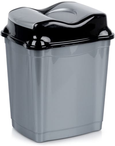 Prullenbak Plastic Grijs 9 l - Afvalmand - Afvalemmer