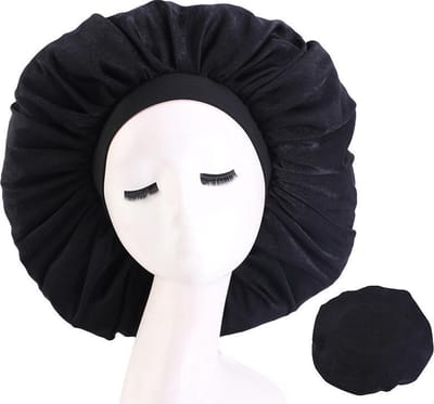 SY Goods - Haarnet - Slaapmuts - Luxe slaapmuts - Haarverzorging - Dames slaapmuts - Soft Bonnet slaapmuts - Satijnen slaapmuts - Satijn bonnet - Bonnet - Nachtmuts - Sleep cap – Zwart