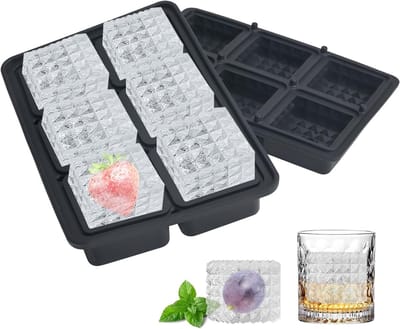Siliconen ijsblokjesvorm met deksel voor cocktails, whisky, gekoelde dranken, fruit en ijscreaties - BPA-vrij en duurzaam