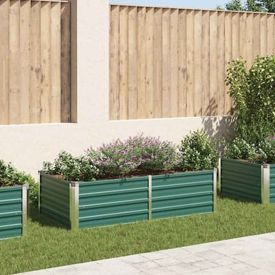 vidaXL - Plantenbak - verhoogd - 160x80x45 - cm - gegalvaniseerd - staal - groen