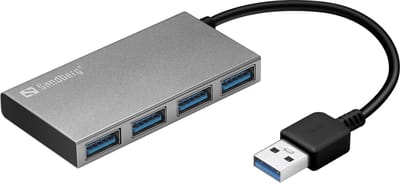 Sandberg USB 3.0 Pocket Hub - hub - 4 poorten USB hub - 4 - Zilver