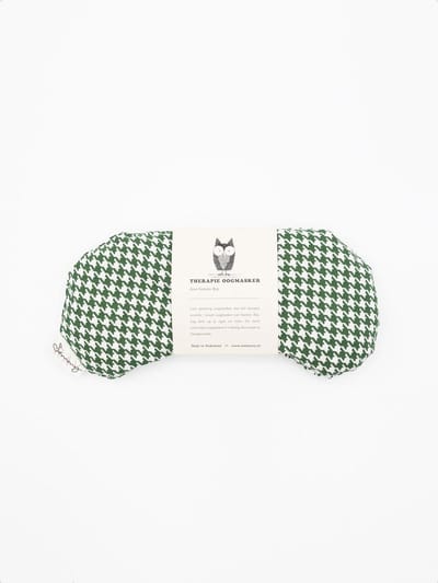 Oogmasker warmtekussen - Geblokt groen - Duurzaam cadeau - Kersenpitten - Meditatiekussen - Oogkussen - Yoga - Meditatie - Ontspanning - Migraine