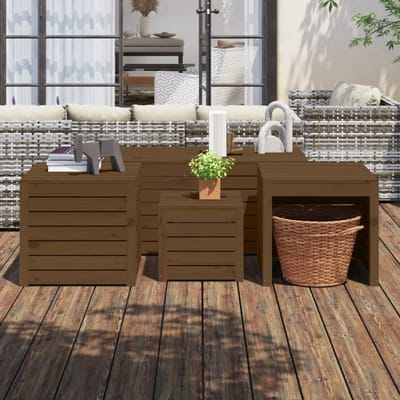 vidaXL - 4-delige - Tuinboxset - massief - grenenhout - honingbruin