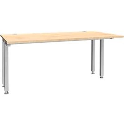 Schäfer Shop Genius bureau MODENA FLEX, 4-poots vierkante buis, ingekorte zijpanelen, B 1600 mm, esdoorn