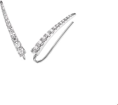 Zilver Gerhodineerd Oorschuiven Zirkonia 1322343