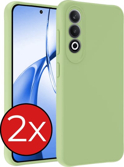 Hoesje - 2 Stuks - Geschikt voor OnePlus Nord CE4 - Sterk & Shockproof - Telefoonhoes - Back Cover - Case Siliconen - Telefoon Hoes - Groen