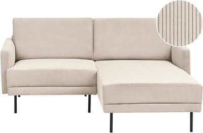 BREDA - Hoekbank 2-zits - Beige - Linkszijdig - Corduroy
