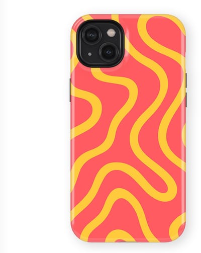DripCase Curvy Lines Hoesje geschikt voor iPhone 14 Plus | Backcover met Mag | Design Tough Case geschikt voor iPhone 14 Plus Sunburst Drift