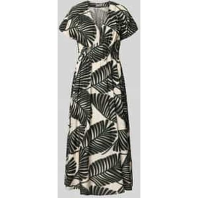 midi-jurk van viscosemix met florale all-over print