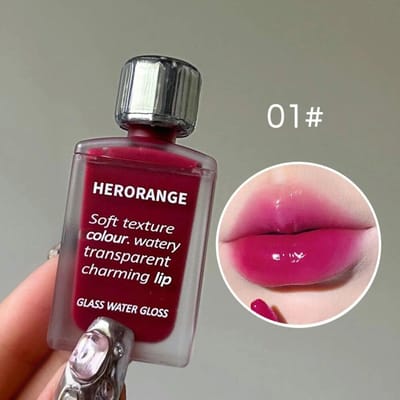 Licht Glas Water Glans Herorange Lip Glaze Spiegel Hydraterend Volle Lippen Niet Gemakkelijk Aan De Beker Plakken Langhoudende Make-up brown
