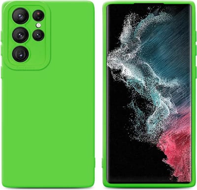 Cadorabo Hoesje geschikt voor Samsung Galaxy S22 ULTRA in FLUID GROEN - Beschermhoes gemaakt van flexibel TPU silicone Cover Fluid Case