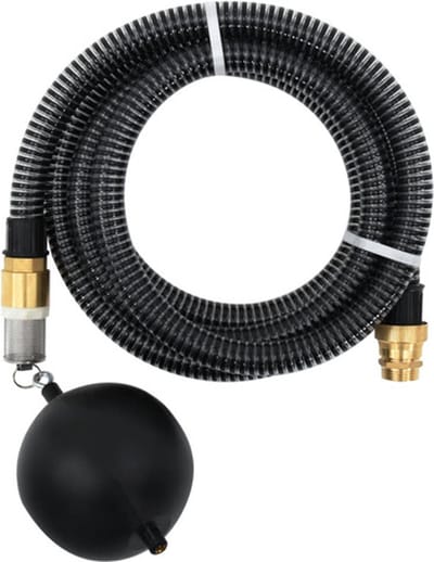 vidaXL - Zuigslang - met - messing - koppelingen - 1,1'' - 25 - m - PVC - zwart