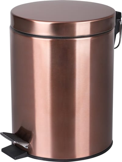Differnz Pedaalemmer Rood Koper â€“ Prullenbak Badkamer â€“ Afvalbakje â€“ 5 liter